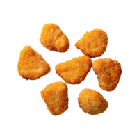 Set of delicious chicken nugget on transparent background. png