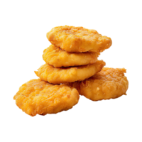 Set of delicious chicken nugget on transparent background. png