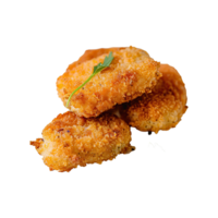 Set of delicious chicken nugget on transparent background. png