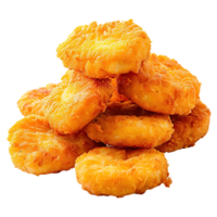 Set of delicious chicken nugget on transparent background. png