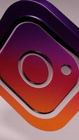 3d spinning Instagram logo , icon or symbol animation. Design. Concept of Social Media, social network, instagram trends. For editorial use only. video