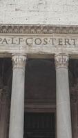 Italy, Rome - August 30, 2022. Ancient building of Roman temple. Action. View of ancient majestic building with columns. The Pantheon is architectural monument of ancient Rome video
