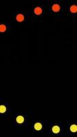 Red and yellow dotted bending lines creating effect of infinity sign. Design. Endless motion of dotted stripes. video