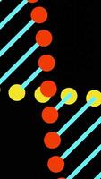 Simple animation of moving dna. Design. Beautiful rotating dna structure of lines and dots. Colorful cartoon dna rotates on black background video