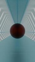 3D tunnel in futuristic style with ball. Design. Black ball is moving through tunnel. Futuristic tunnel with moving dark ball video