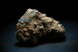 Nitratine is a rare precious natural stone on a black background. . Header banner mockup with space. photo