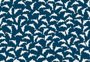 Dolphin repeating fabric pattern vector