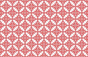 Christmas red snowflake pixel pattern vector