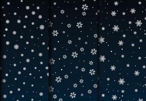 Set of snow background patterns vector