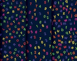 Letters and Numbers Pattern Set vector