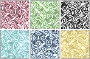 Colorful concentric circle patterns vector