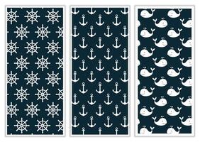 Marine fabric pattern design vector