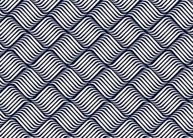 Abstract black and white striped waves pattern vector