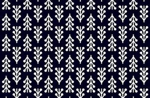 Blue background with white flower fabric pattern vector