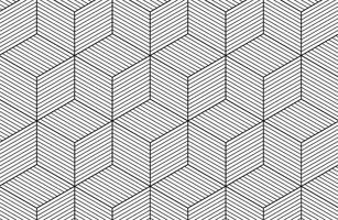 Hexagonal Line Cube Pattern vector