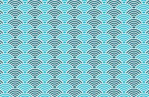Blue circular wave shape pattern vector