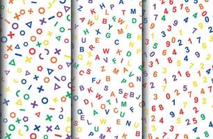 Letters Alphabets and Geometric Shapes Patterns vector