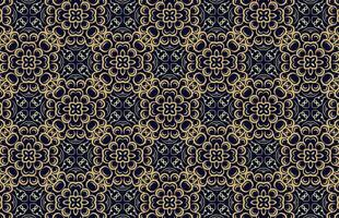 Geometric golden color floral design pattern vector