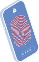 Smartphone with Fingerprint Scanner vector