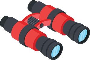 Isometric Red Binoculars vector
