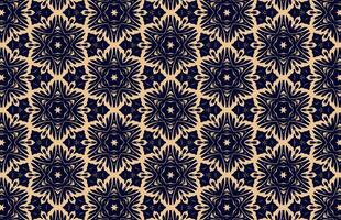 Golden color floral fabric design pattern vector