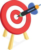 Bullseye Isometric Dartboard with Perfect Aim vector