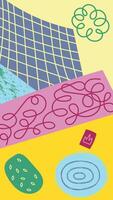 Vertical background with abstract doodle elements for your design, background, poster, banner. Illustration for social media vector