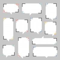 collection set of retro game 8bit pixel art speech bubble balloon vector