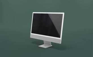 modern 24 inch digital screen display desktop computer editable mockup psd