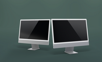 modern 24 inch digital screen display desktop computer editable mockup psd