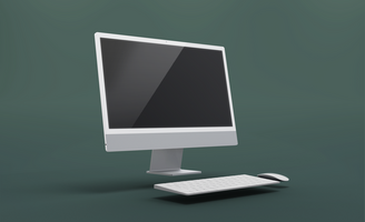 modern 24 inch digital screen display desktop computer editable mockup psd