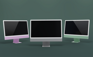 modern 24 inch digital screen display desktop computer editable mockup psd