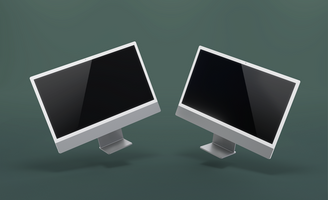 modern 24 inch digital screen display desktop computer editable mockup psd