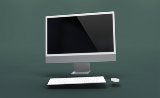 modern 24 inch digital screen display desktop computer editable mockup psd
