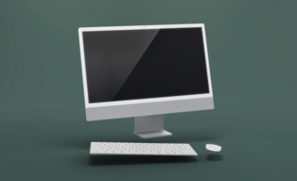 modern 24 inch digital screen display desktop computer editable mockup psd