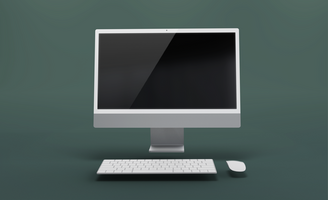 modern 24 inch digital screen display desktop computer editable mockup psd