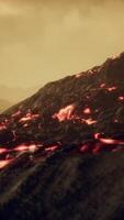 lava fields in the end of the eruption of the volcano video