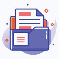 Document icon isolated on white background. File copy icon for web and application vector