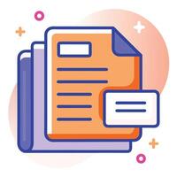 Document icon isolated on white background. File copy icon for web and application vector