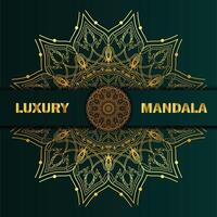Modern Mandala background design and Creative background design with Colorful golden arabesque pattern vector