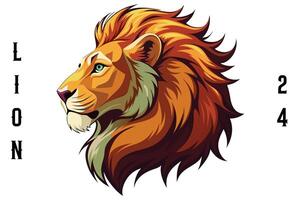 Lion Head Silhouette Illustration Design vector