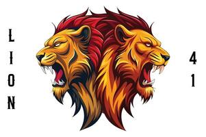 Lion Head Silhouette Illustration Design vector
