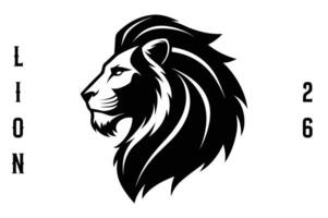 Lion Head Silhouette Illustration Design vector