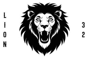 Lion Head Silhouette Illustration Design vector
