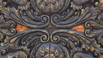 cement carving texture background on garden wall photo