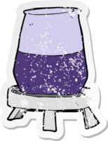 retro distressed sticker of a cartoon science experiment drawing png