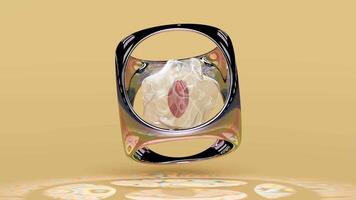 3d heart shaped in net with rainbow colors metal box. valentine day concept, abstract background. 3d illustration render video