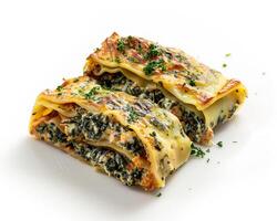 lasagna with spinach and cheese photo
