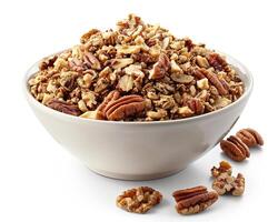 pecan granola in a bowl photo