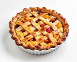 A Pie with a Lattice Pattern on Top photo
